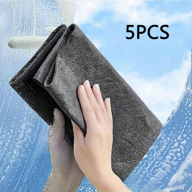 5-Pack Microfiber Cleaning Towels, Lint-Free Reusable Cleaning Wipes ...