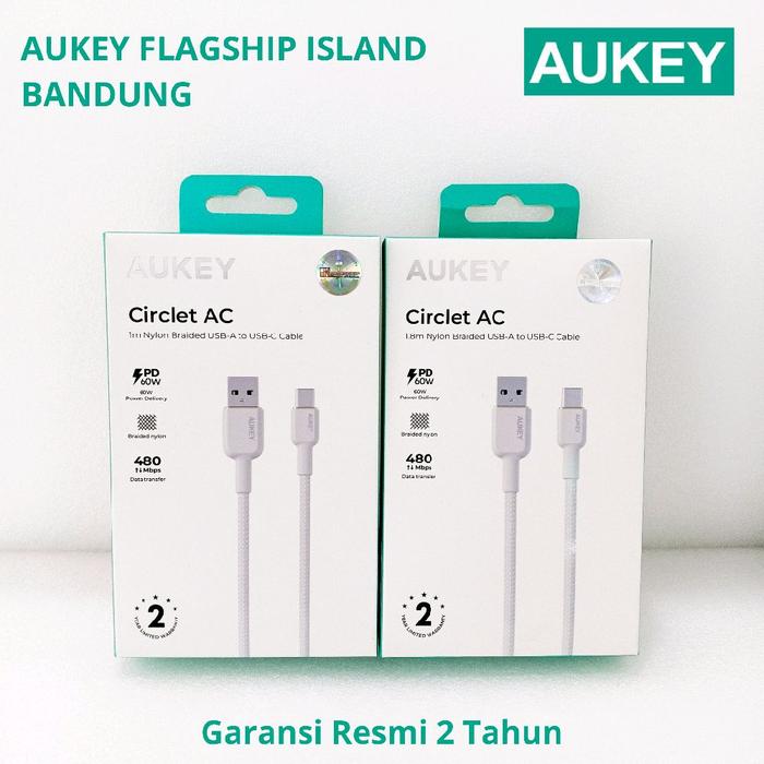 Gambar AUKEY Kabel Charger USB A To C Fast Charging 60W Braided Nylon 1.8M iPhone Samsung Laptop CB-NAC2 - Black dari Aukey Shop Bandung Kota Bandung Tokopedia