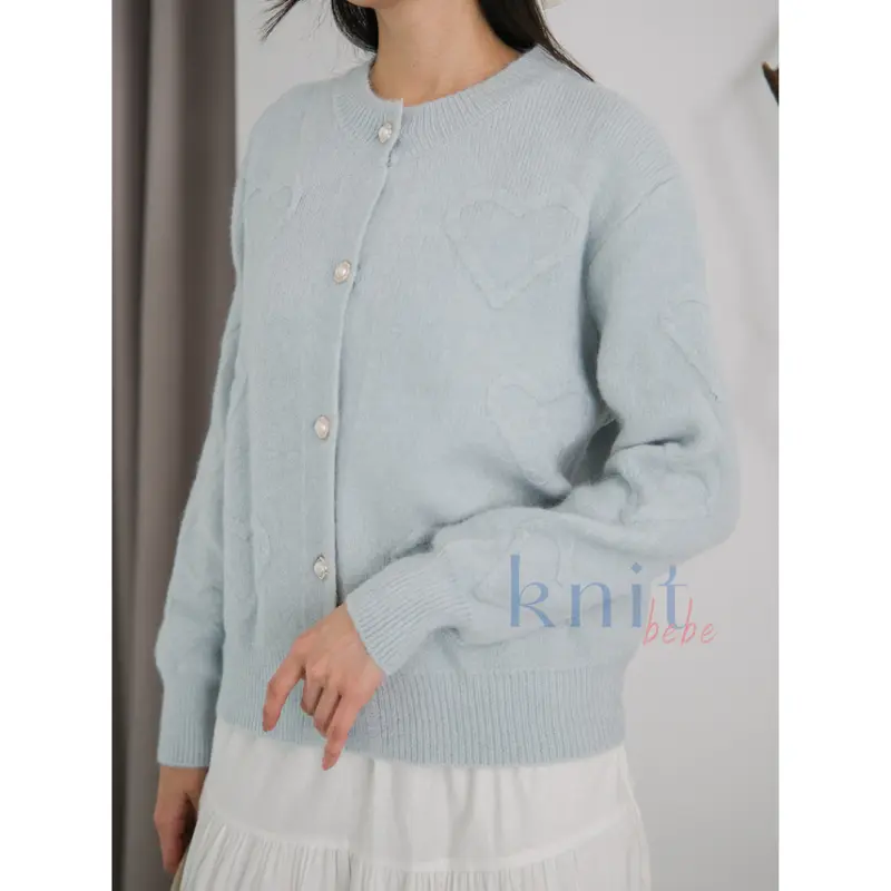 KNITBEBE - SOHEE Atasan Sweater Cardigan Rajut Motif Heart Knit Top 1