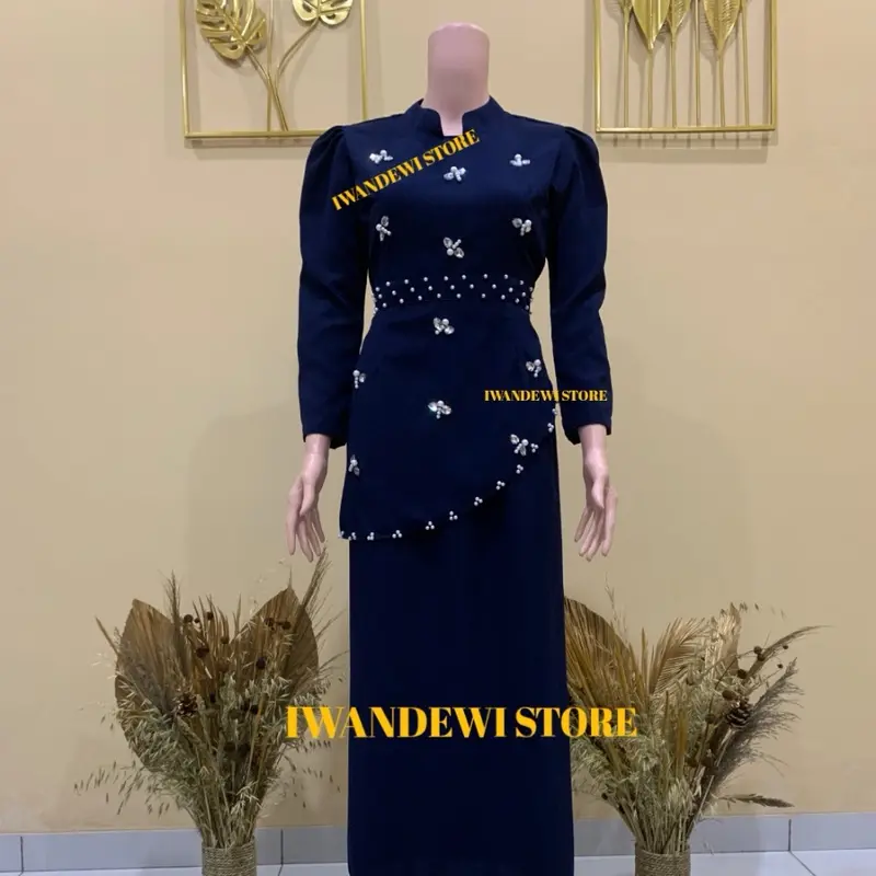 READY STOK ONESET BAJU KURUNG MELAYU MODERN-DRESS MELAYU-CANTIK-MEWAH-MURAH  Wanita Pink Maroon Navy Panjang Pesta Kondangan Mocca 3