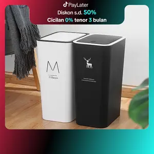 Dejavu Tempat Sampah Tong Sampah Plastik Tertutup Minimalis Tempat Sampah Dengan Klik Otomatis Kotak Sampah Ruang Tamu Dapur Kamar Mandi HSB602