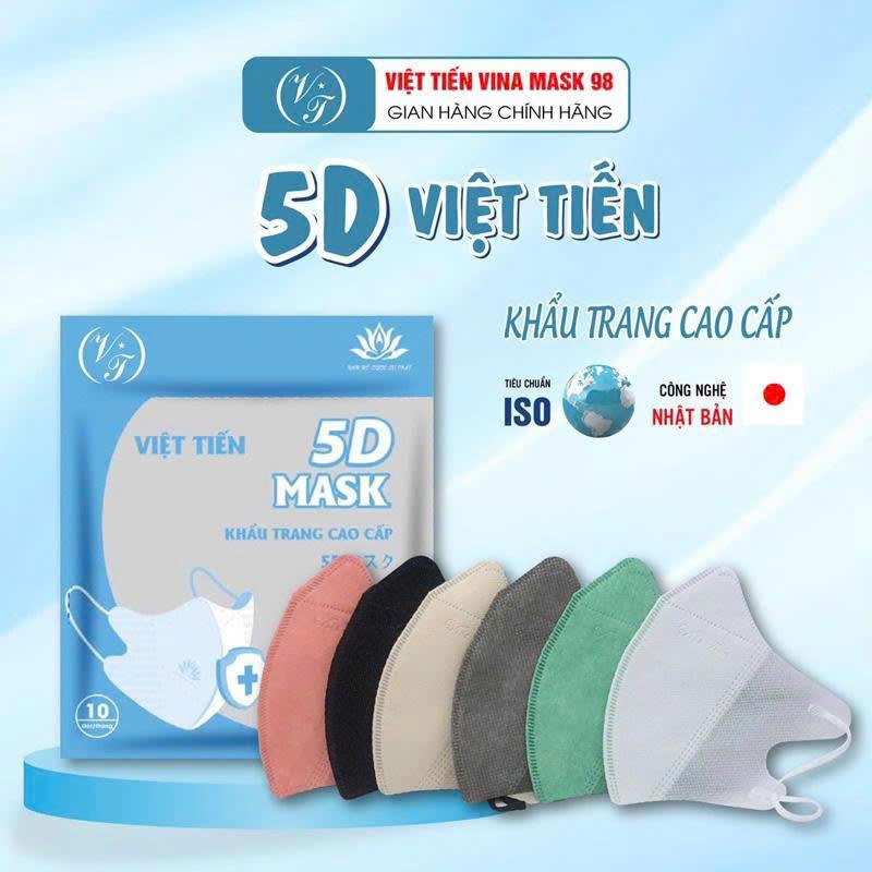 COMBO 700 chiếc 5D tặng 30 chiếc 5d khẩu trang 5D việt tiến công nghệ Hàn Quốc - ngăn ngừa khỏi bụi ngăn vi khuẩn và tia uv - bảo vệ sức khỏe cho mọi người đóng 20 chiếc 1 túi