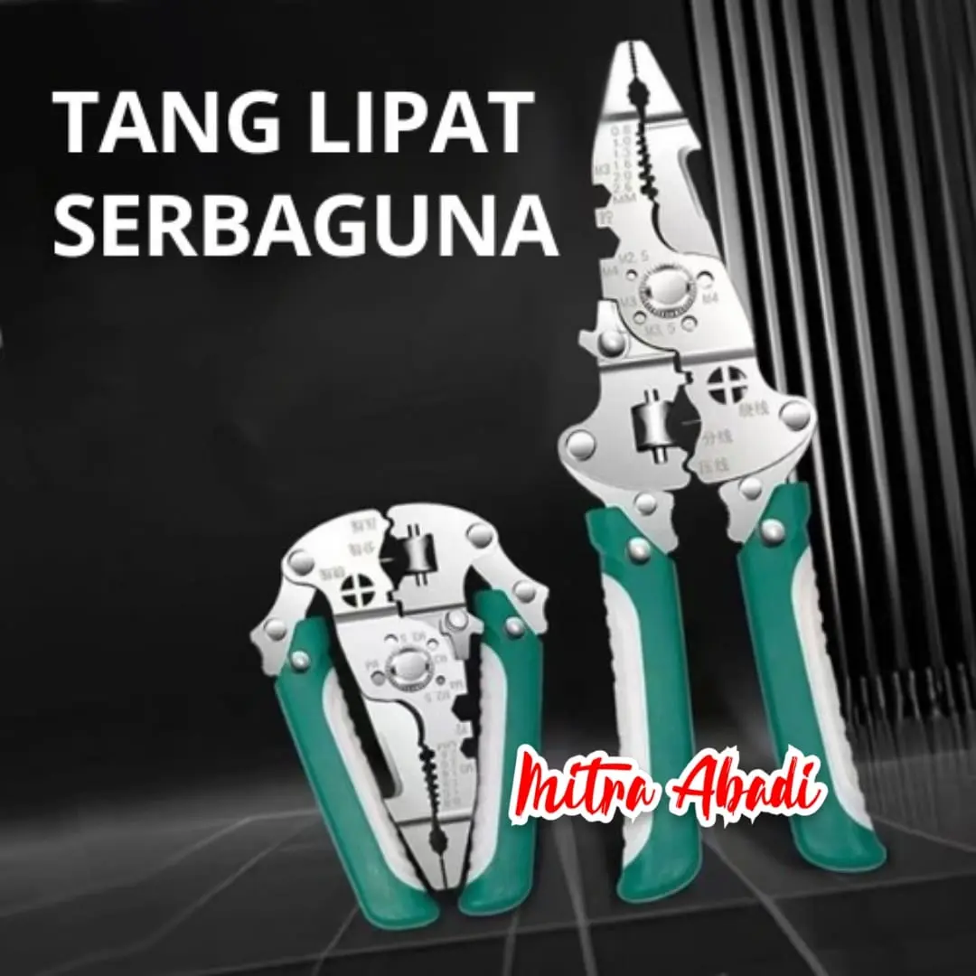 Tang Lipat Serbaguna 26 in 1 / Tang Kupas Potong Jepit Kabel / Multifunctional Foldable Wire Stripper Cutting Edges Crimper Cable Cutter