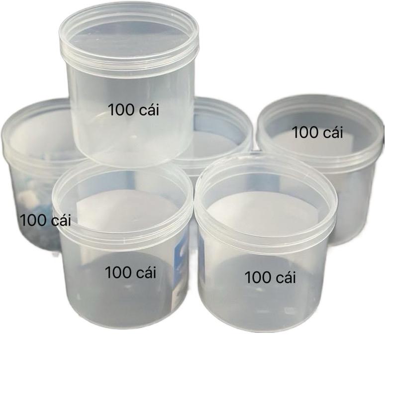 5 Hộp nhựa tròn có nắp,nhựa 500 DL dùng đựng đồ gia dụng kèm 20 su