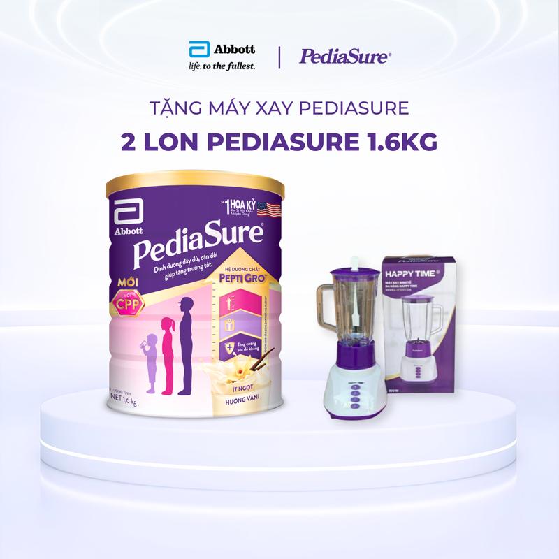 [TẶNG MÁY XAY PEDIASURE] Combo 2 Lon Sữa Bột PediaSure Hương Vani 1.6kg
