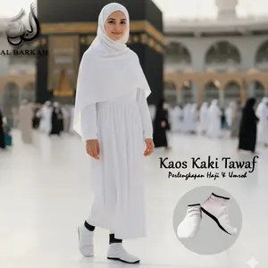 Al Barkah Kaos Kaki Tawaf Haji Umroh Motif Hitam Antislip Embos Premium Nyaman untuk Masjidil Haram dan Sa'i All Size