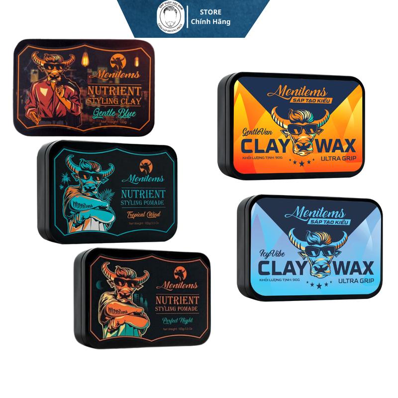 [Chính Hãng] Sáp vuốt tóc nam Menitems Perfect Night, Tropical Wind, Gentle Blue Clay, Clay Wax Pomade Chăm Sóc Tóc - -