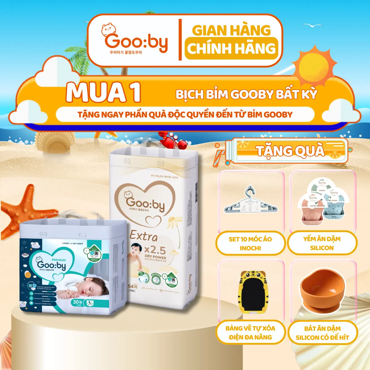 [GOOBY] [Link Mix Bỉm] Tã/bỉm Gooby Bất kì Ngày và Đêm Mềm mại, an toàn, siêu thấm hút cho bé size NB, S, M, L, XL, XXL, XXXL cho bé từ 4kg - 35kg + Quà tặng