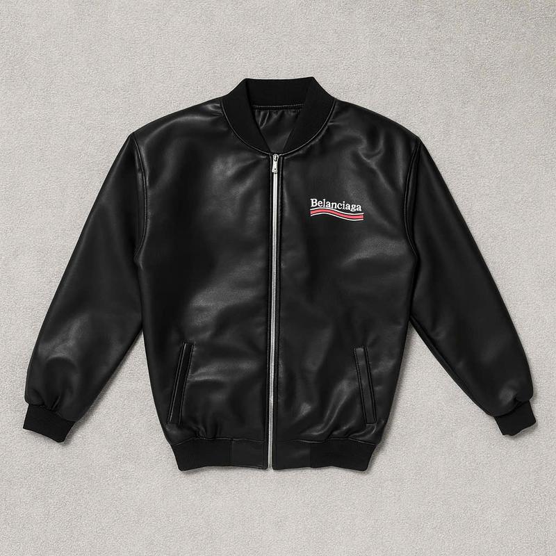  Áo Khoác Da Nam Nữ Belan Thêu Chữ Chuẩn 2 Lớp Lót Gió Có Túi Trong Jacket Nhung Menswear 