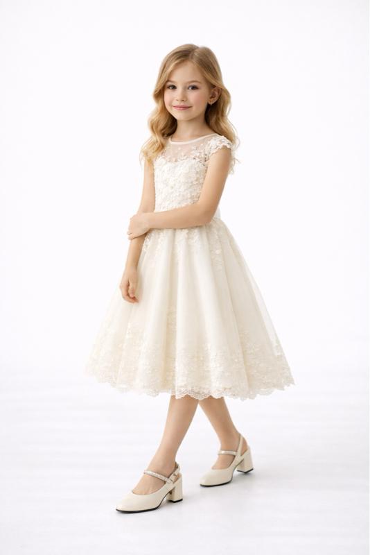 S&B Sepatu Heels Anak Perempuan Ber Hak Ukuran 26 Sampai 35 Shoes dengan Desain Elegan dan Tali Berhias