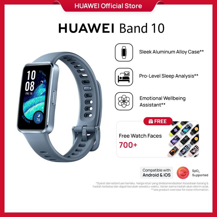 Gambar [BEST SELLING] HUAWEI Band 10 Smartband | Sleek Aluminum Alloy Case | Pro-Level Sleep Analysis | Emotional Wellbeing Assistant dari Huawei Indonesia Kota Tangerang Tokopedia