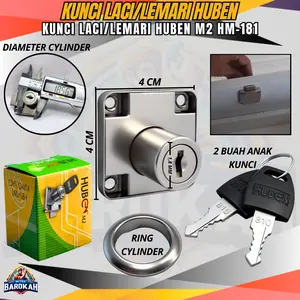 Huben M2 HM-181 Kunci Laci / Kunci Lemari Kerangka Kosong Drawer Lock Huben M2 HM-181 Kuat Tahan Lama Tahan Karat