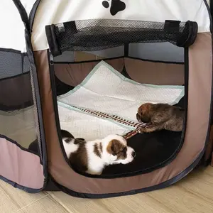 Pawsitive VIbes Kandang Lipat Portable Kucing dan Anjing - Tenda Hewan Peliharaan - Pagar Playpen dengan 8 Panel Anjing & Kucing Purple Cages & Crates