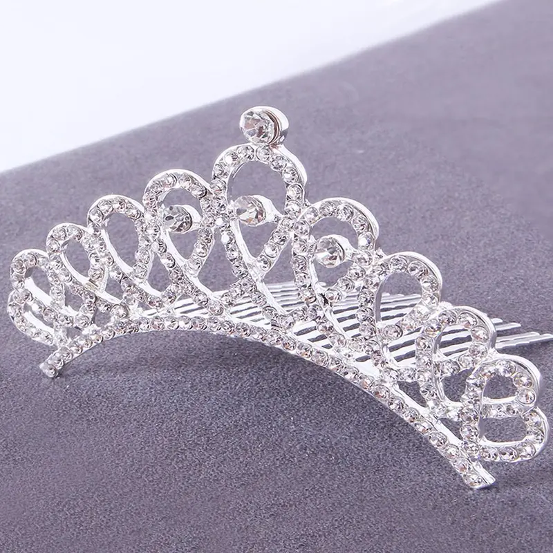 Đồ Trang Trí Tóc Vương Miện Công Chúa, Chất Liệu Hợp Kim Mới, Vương Miện Kim Cương Giả, Lược Chải Tóc, Thích Hợp Làm Quà Tặng Cho Vương Miện Đám Cưới Và Tiệc Sinh Nhật 5