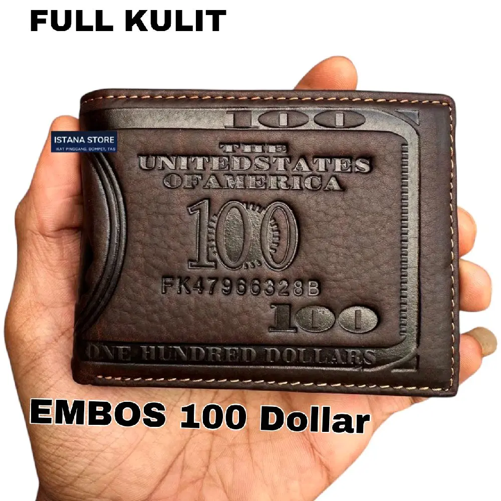 Dompet impor pria bertahan kulit asli grafik