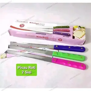 Pisau roti panjang stenlis original / pisau 2 sisi roti panjang