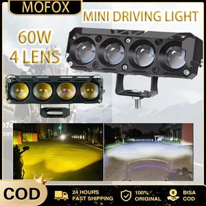 MOFOX P4 Laser Gun Motorcycle Mini Driving Light MDL Dual Color Hi/Lo Auxiliary Light 60W Spotlight auxiliary light