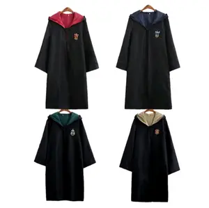 Jubah Penyihir Kostum seragam sekolah Merah hijau kuning biru Halloween