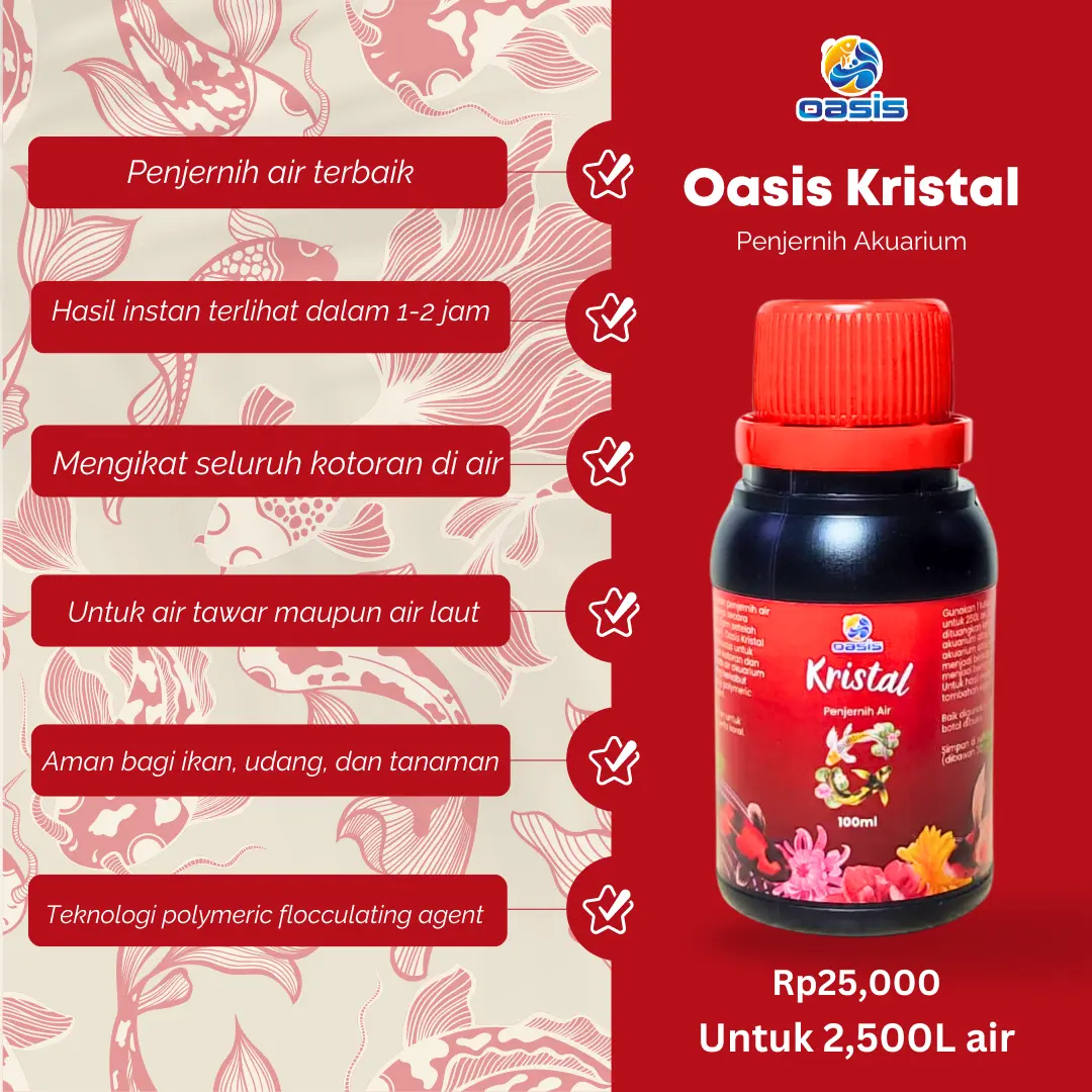 Oasis Kristal 100ml (Penjernih Air Aquarium)