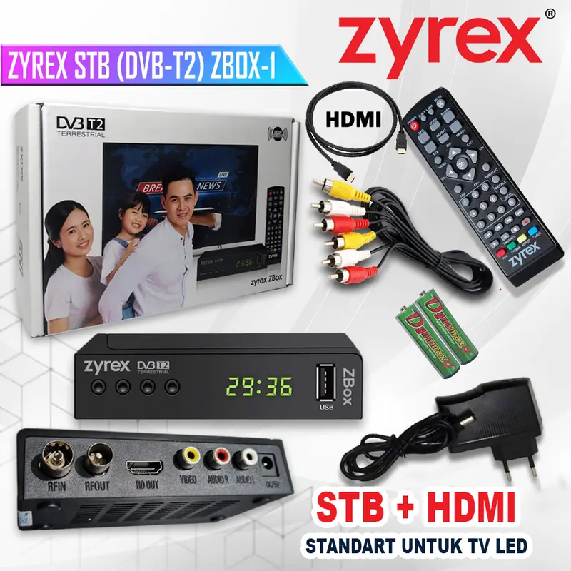 PROMO SET TOP BOX ZYREX, STB ZYREX PENERIMA SIARAN TV DIGITAL DVB-T2 GARANSI RESMI 1 TAHUN!!! 3