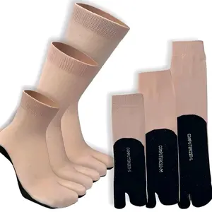 Kaos Kaki Jempol Muslimah Telapak Hitam Bahan Spandek Polyester Nyaman Dipakai untuk Keseharian Anda