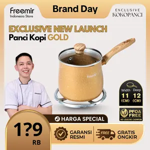 [XCLSV Kokopanci] NEW LAUNCH freemir Panci Aesthetic Mini Gold Gemoy MPASI 12cm Bahan Batu Granit Cekung Wajan Anti Lengket Peralatan Aman untuk MPASI Bayi Dapur Kitchenware Cookware