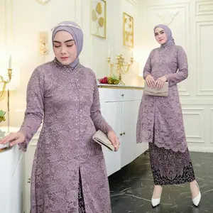 kebaya brokat moderen kerah sanghai ukuran m l xl xxl kebaya tunik moderen Kondangan