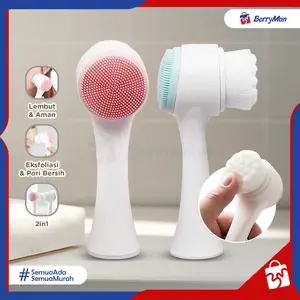 Sikat Pembersih Wajah Silikon 2 in 1 Facial Cleansing Brush Alat Cuci Muka & Membersihkan Komedo