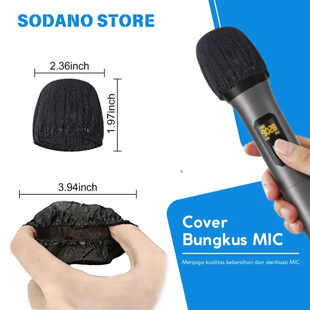 Cover Mic Ecer Satuan Sarung Mic Pelindung Mic Pembungkus Bungkus Mic Mikrofon Disposable Accessories