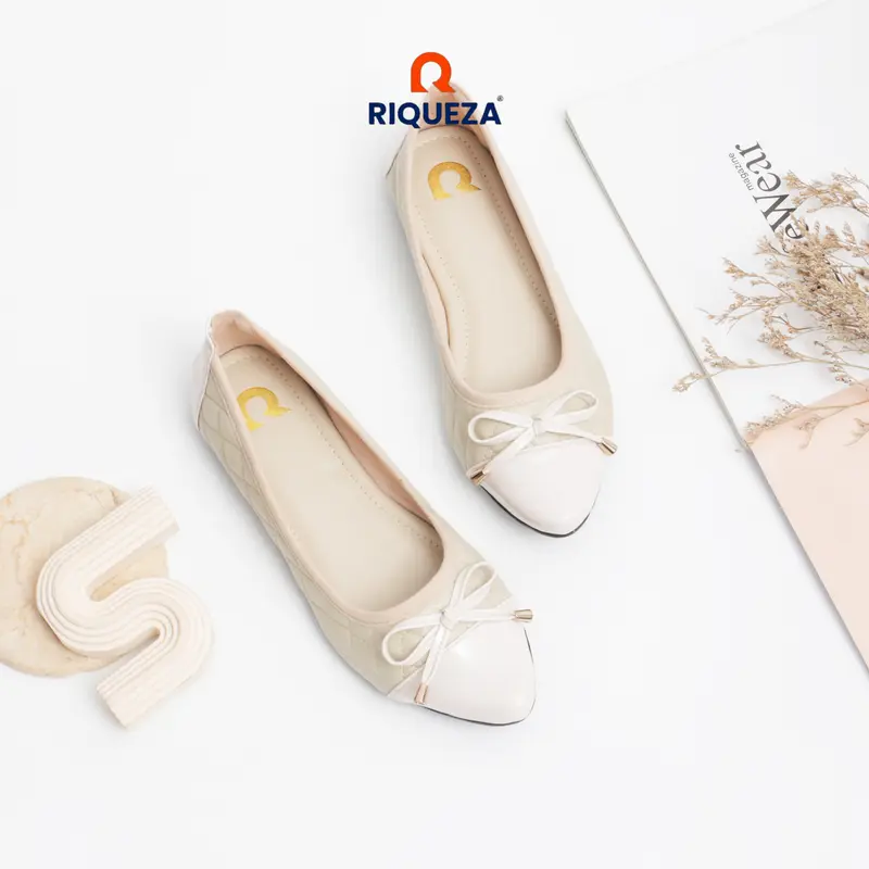 Riqueza SALVIA Sepatu Flat Shoes Wanita Flatshoes Balet Pita Quilted sepatu kerja wanita 3