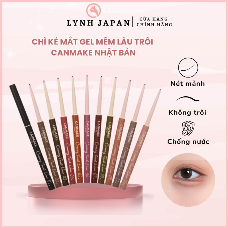 ĐỦ MÀU Chì kẻ mắt Canmake Creamy Touch Liner Nhật Bản