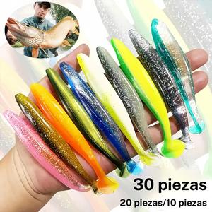 Señuelo Artificial para Pesca, Set de 10 piezas de Señuelo de Cola en T, Cebo Biónico Suave, Colección de Aparejos de Pesca, Accesorios para Pesca al Aire Libre