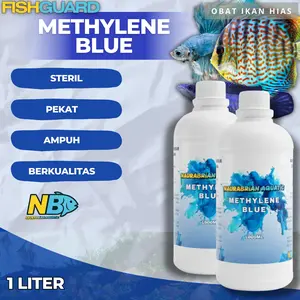 FISHGUARD Methylene Blue 1 Liter - Obat Biru Parasit Virus Jamur Bakteri Pada Ikan Steril Pekat Ampuh Berkualitas METILIN BLUE KEMASAN BARU