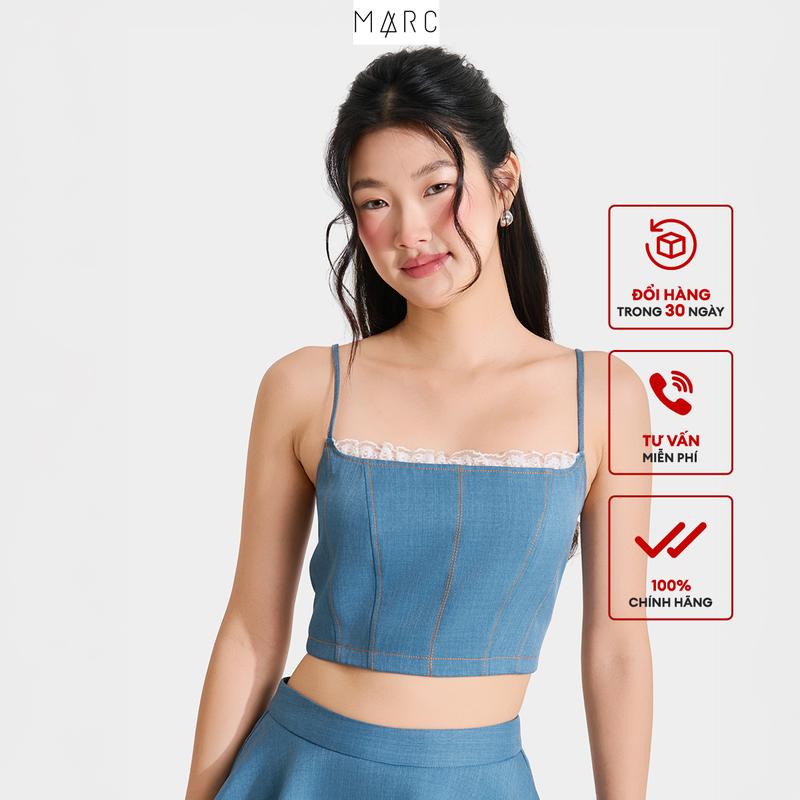 LẺ ÁO MARC FASHION - Áo croptop phối ren viền chỉ nổi TRSH051725