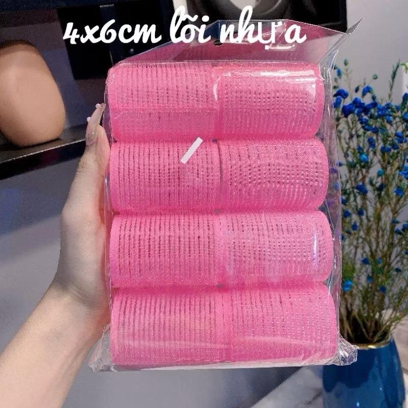 Set 8 lô cuốn tóc tự dính 4x6cm, lô uốn tóc không dùng nhiệt - Nữ #008