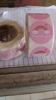 Product Review of BISA COD 5195 Sticker Label PackagingTulisan Thank You isi 500 pcs Foto Roll Stiker  Stationery Paper from y**i 0