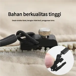 Slider Resleting Universal Pengganti - Untuk Perbaikan Tas, Koper, Baju, Ransel (Easy Zipper Fix)