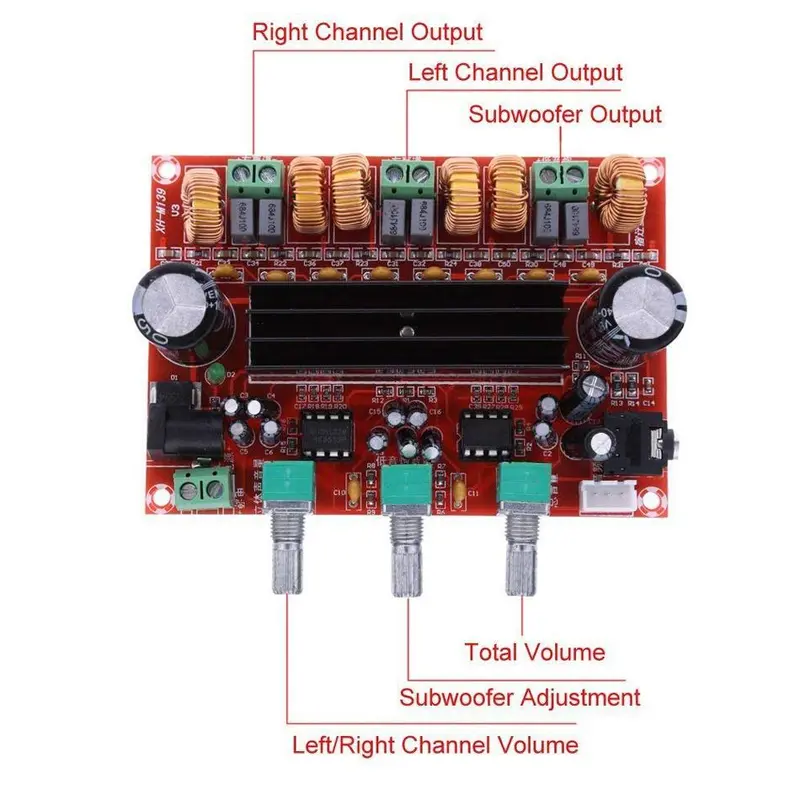 Kit Power Amplifier Class D TPA3116D2 2x50W+100W 2x120W Stereo Subwoofer XH-M139 XH-M543 Amplifier Board 4