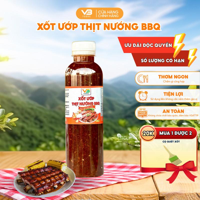 Sale Vui Freeship Xốt Ướp Thịt Nướng BBQ VB Foods 400gr Tặng Cọ Quét Xốt