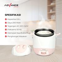 Gambar Advance G-06 Rice Cooker Travel 0.6 Liter Anti Lengket 200 Watt dari Advance Digitals Store1 Kota Administrasi Jakarta Utara 2 Tokopedia