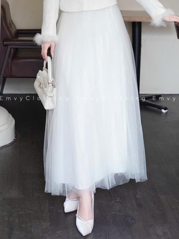 EV104-Emvy Clothing CHÂN VÁY LẺ Chân váy lưới bồng bềnh nhẹ nhàng thanh lịch | BigBuy360 - bigbuy360.vn