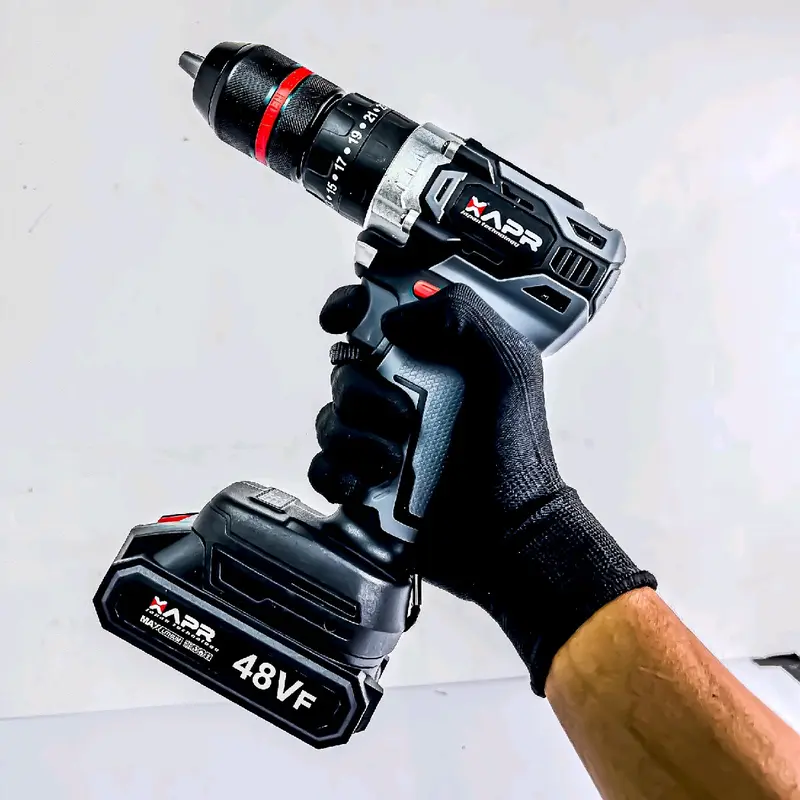 APR raja bor cordless type AP17 48v brushless mesin bor baterai drill impact 13mm keyless chuck auto lock metal beton besi kayu sekrup baja ringan 4