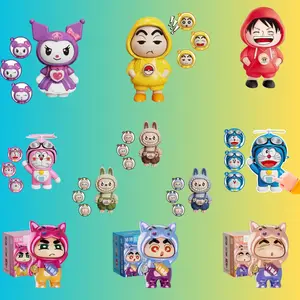 [Kidsworld] Crayon Shinchan Lucu Wajah Berubah Mainan Tas Sekolah Gantungan Kunci Boneka Mainan Dekompresi figur boneka kreatif Hadiah Keychain