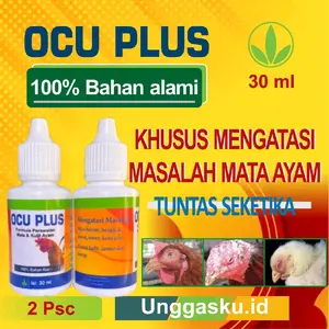 OCU PLUS 30 ml(2pcs) - Rawatan Herbal Alami untuk Masalah Mata Ayam & Kulit Kurep Jamur 100% Bahan Alami