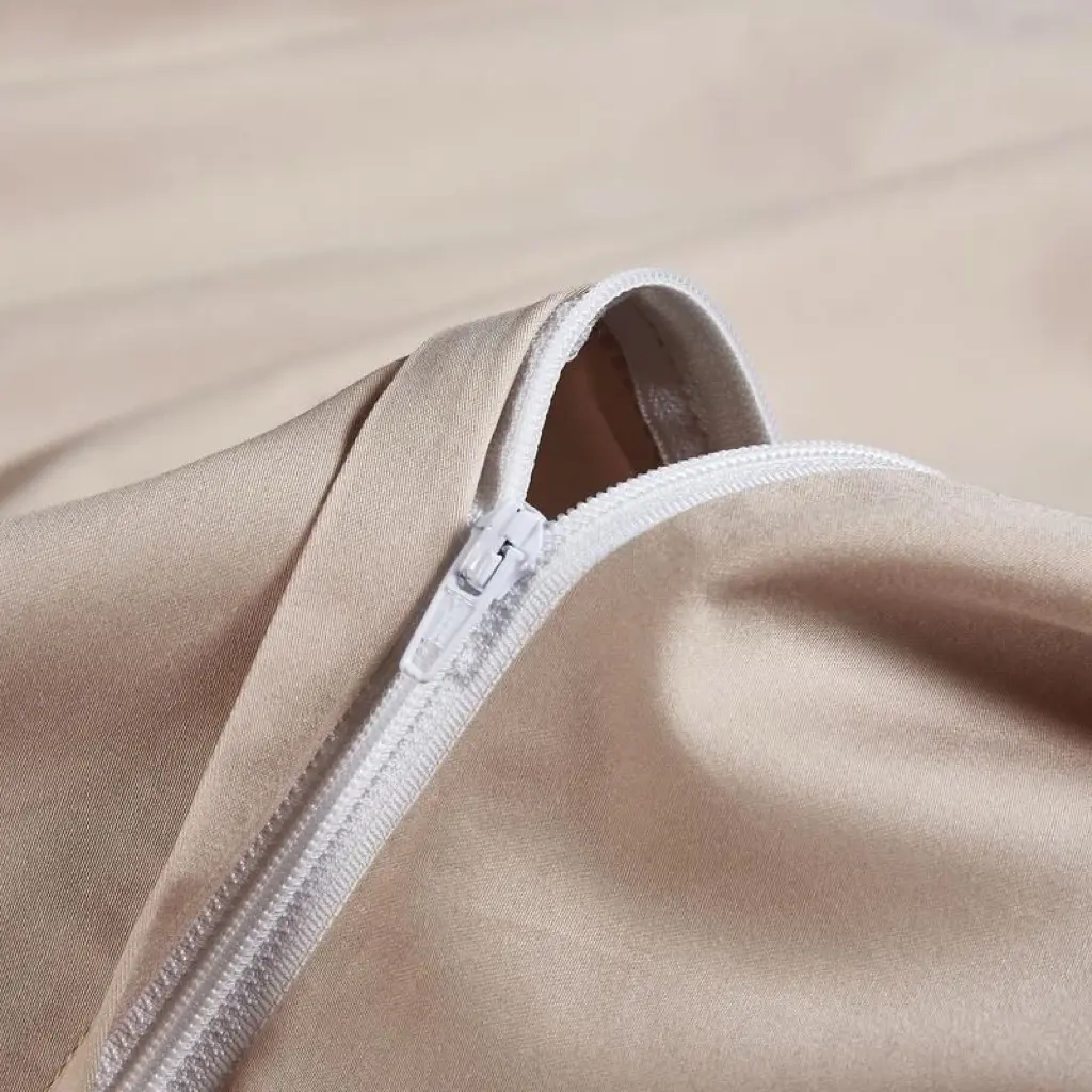 Leon 100s Duvet Cover Serat Bambu Bamboo Organic Polos dengan Resleting dan Tali Kain Adem Kualitas Premium