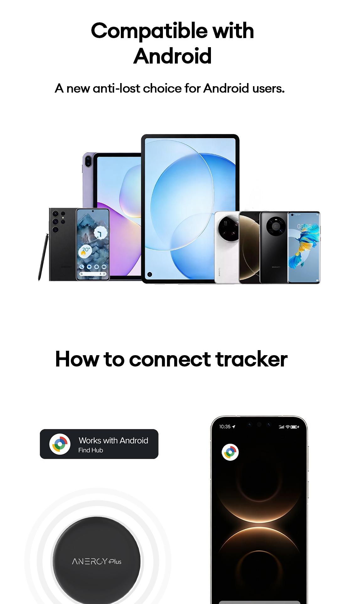 [Android Compatible] Airbot Anergy+ Tracker Tag AT20D | Black & White Product