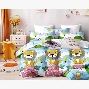 Bedcover Set Motif BINATANG SAFARY ZOO Karakter Anak Anak Murah | 1 Set Bed Cover & Sprei Single / Queen / King || Selimut & Seprai Termurah