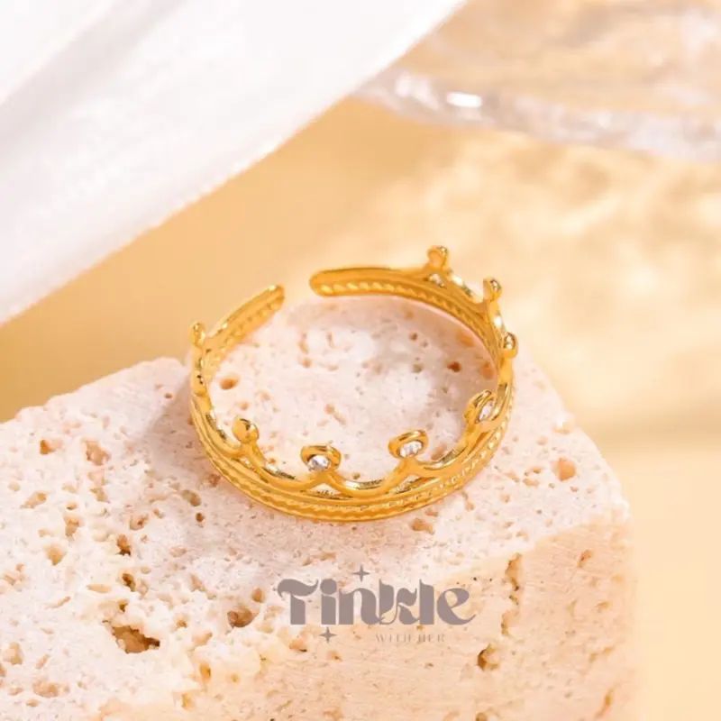 [CROWN] CINCIN TITANIUM SIMPLE KOREA ELEGANT STYLE ANTI KARAT 2