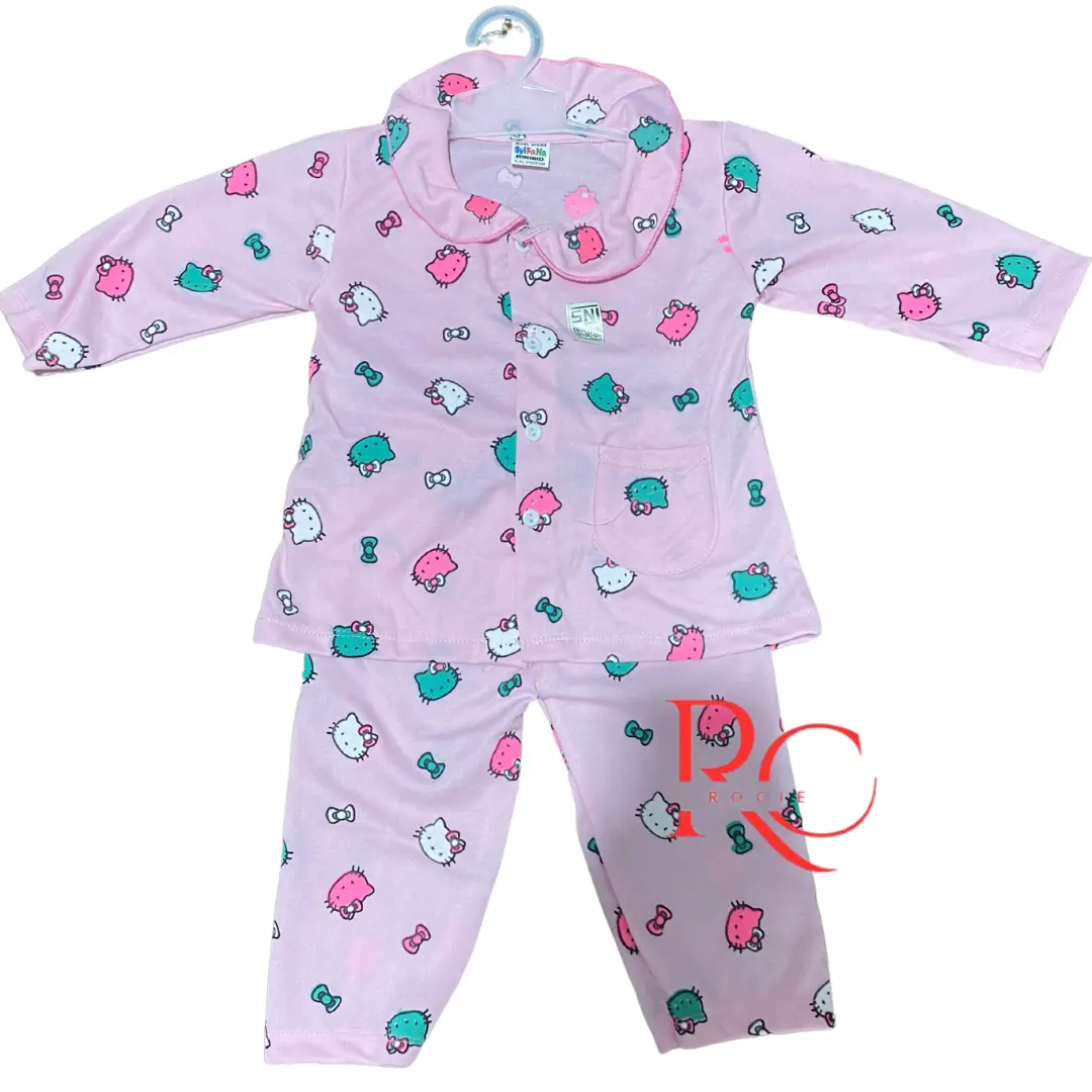 PIYAMA LILI KITTY SETELAN PEREMPUAN BATITA LEMBUT USIA 6-18 BULAN/FASHION ANAK MOTIF/SET MOTIF BORDIR