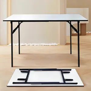 Meja Lipat Panjang Portabel Sederhana - Serbaguna untuk Kantor Rapat Pelatihan Rumah Makan Sehari-hari Meja Belajar Anak Aktivitas Luar Ruang & Meja Komputer di Rumah